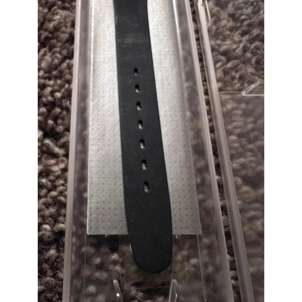 SWATCH Watch Oxford Navy LN103 Full Black Band/Dial W Plastic Case Needs Battery